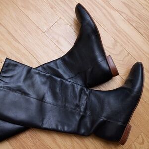Loeffler Randall black leather boots size 36.5